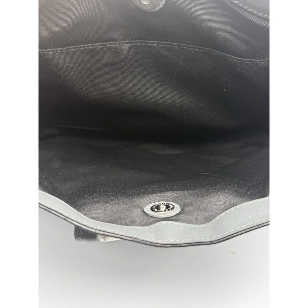 Coach‎ F14931 Signature Stripe Crossbody Bag Black Gray Canvas Leather 2010